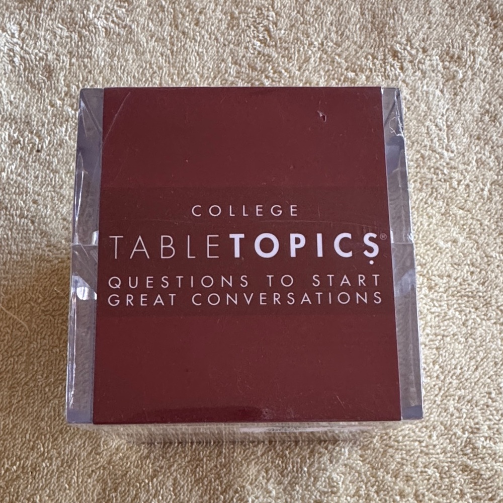 TableTopics College Edition conversation game designed to spark conversations.